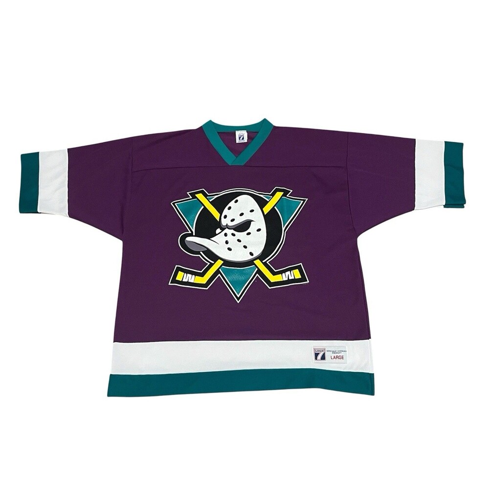 Vintage Mighty Ducks of Anaheim Logo 7 Jersey Eggplant Men’s Large - USA 90’s